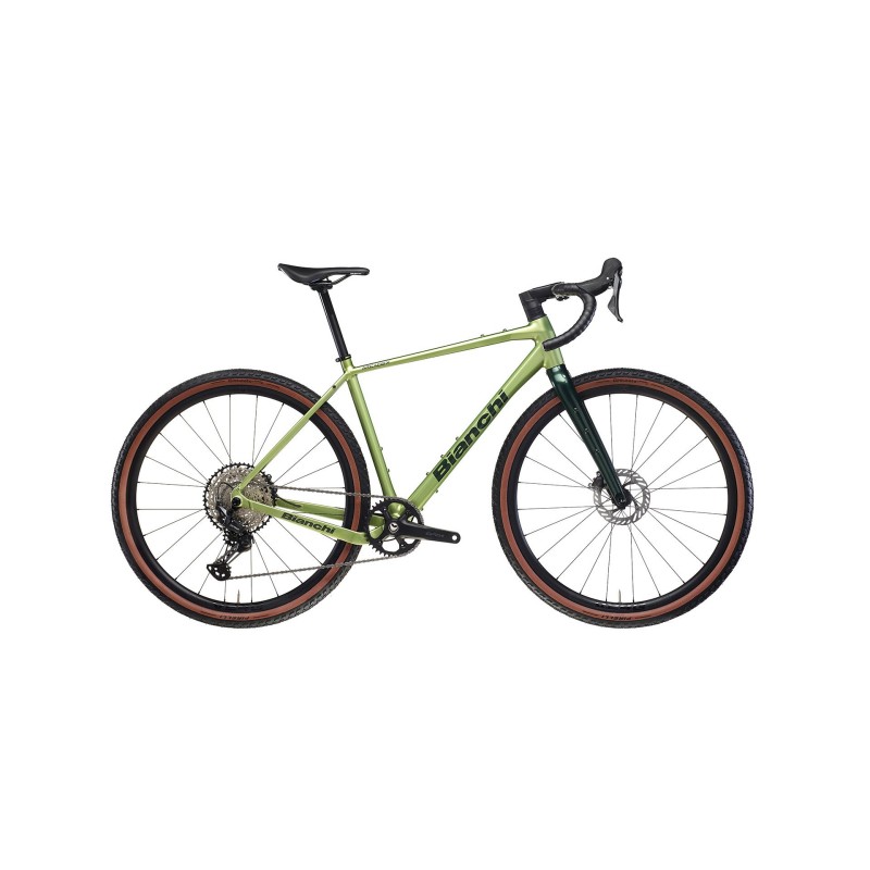 BIANCHI GRAVEL ARCADEX ALU GRX 610/822 Light green / Forest Green Full Glossy