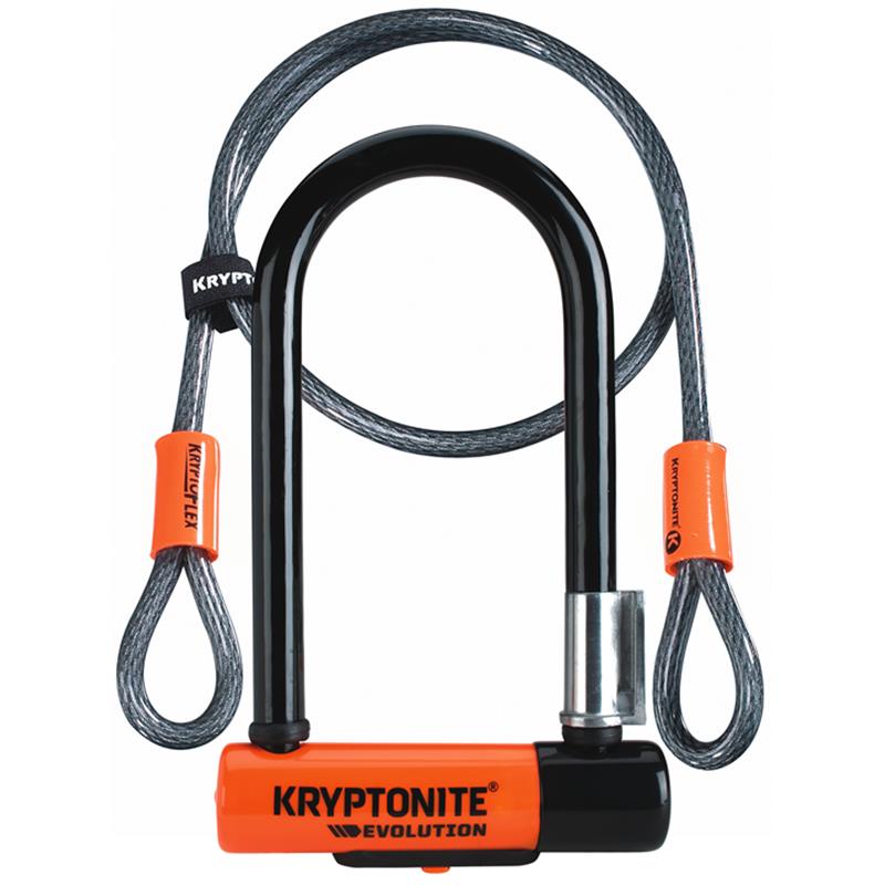 Ključavnica Kryptonite U-trda Evolution Mini 7 s pletenico in Flexframe nosilcem