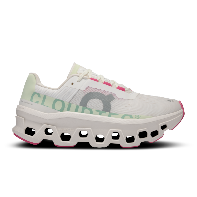 ŽENSKI TEKAŠKI COPATI ON CLOUDMONSTER WHITE/LIME