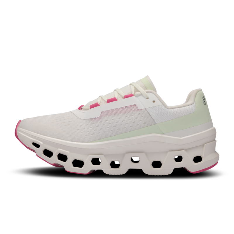 ŽENSKI TEKAŠKI COPATI ON CLOUDMONSTER WHITE/LIME