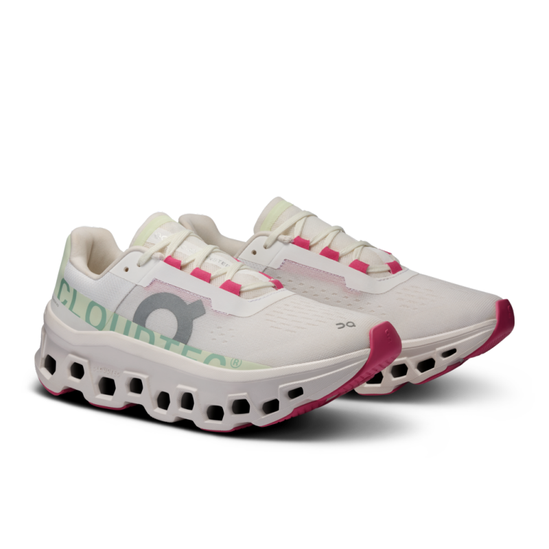 ŽENSKI TEKAŠKI COPATI ON CLOUDMONSTER WHITE/LIME