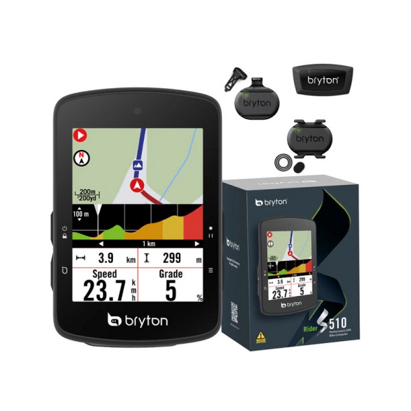 Kolesarski računalnik Bryton Rider S510T s senzorji