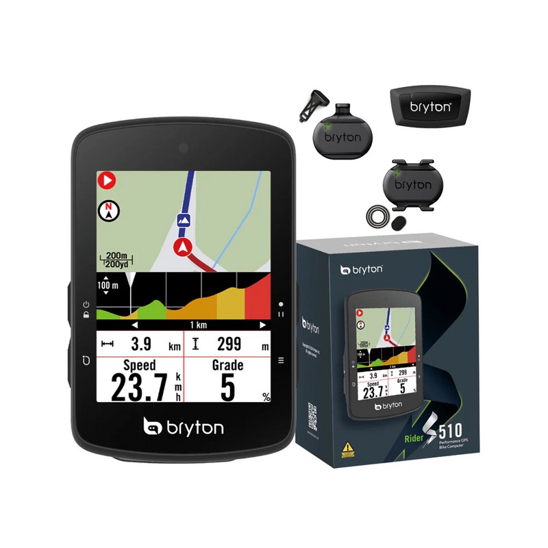 Kolesarski računalnik Bryton Rider S510T s senzorji